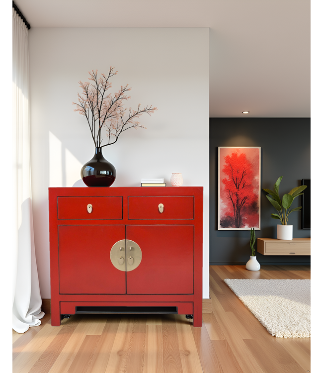 Armadio Cinese Lucky Red - Collezione Orientique L90xP40xA80cm
