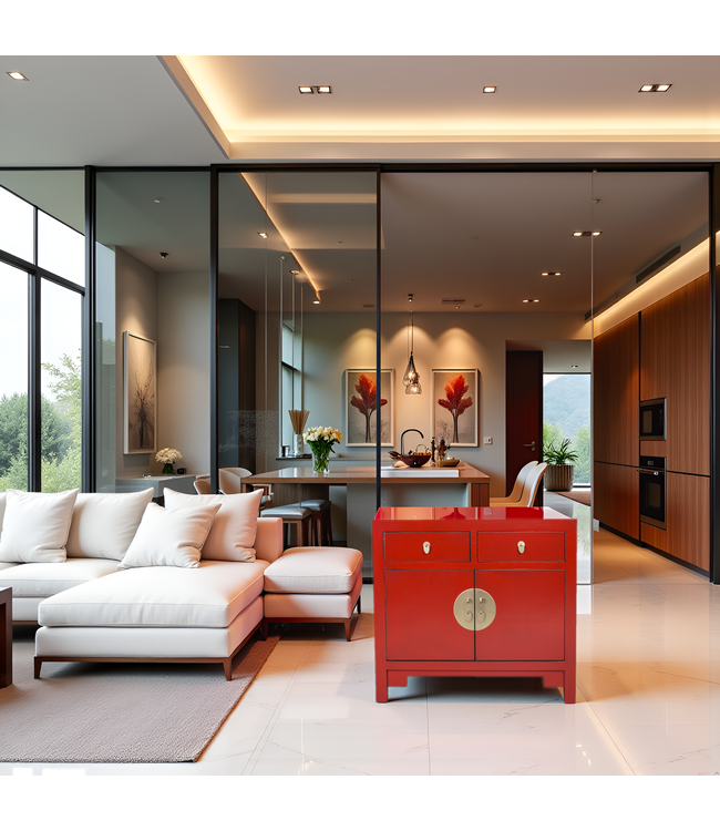 Armario Chino Lucky Red - Colección Orientique A90xF40xH80cm