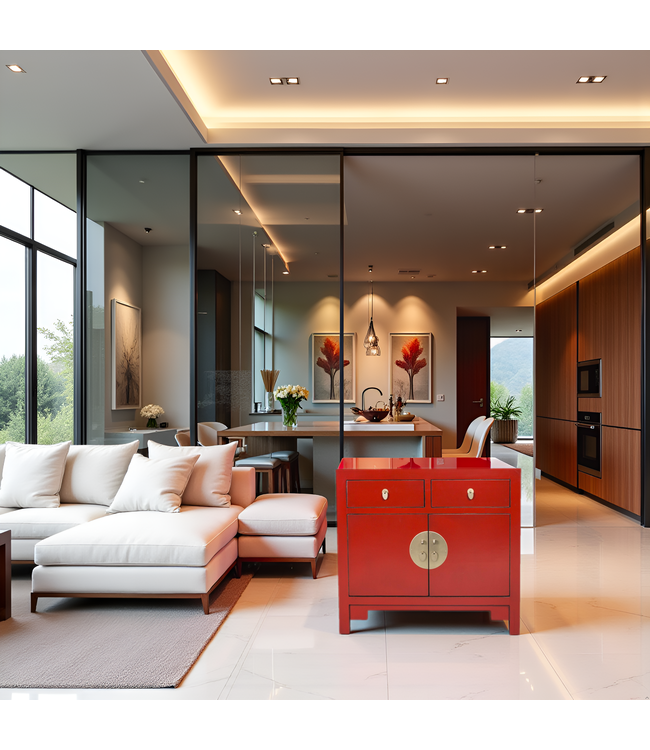 Chinesischer Schrank Lucky Red - Orientique Kollektion B90xT40xH80cm