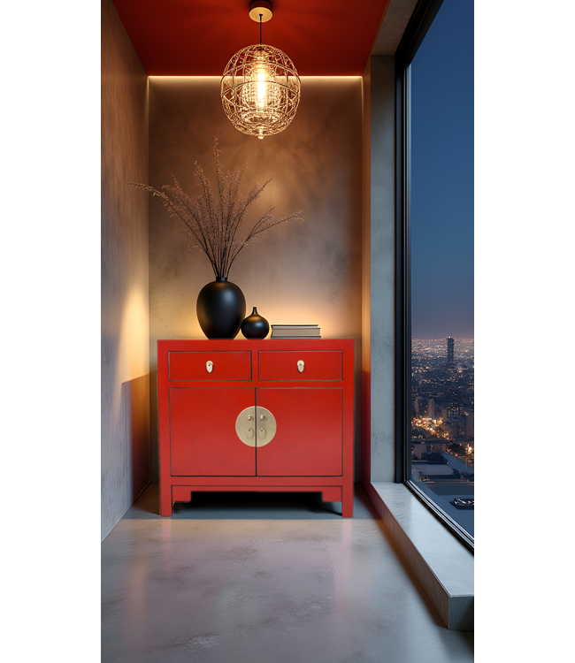 Armadio Cinese Lucky Red - Collezione Orientique L90xP40xA80cm