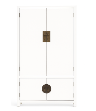 Fine Asianliving Chinese Cabinet White W105xD60xH200cm
