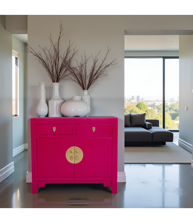 Armoire Chinoise Fuchsia Royale - Orientique Collection L90xP40xH80cm