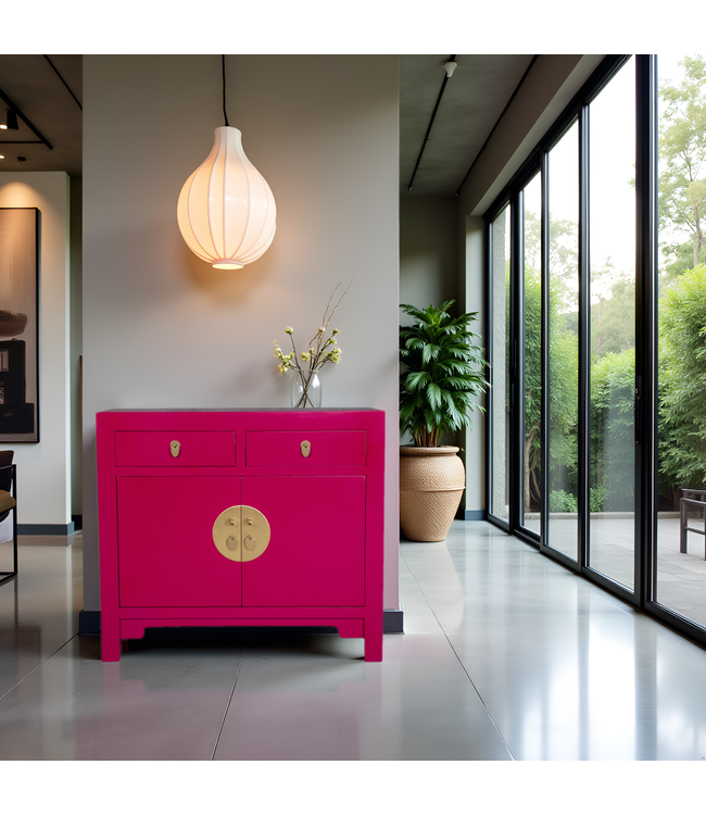 Armoire Chinoise Fuchsia Royale - Orientique Collection L90xP40xH80cm