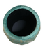 Velvet Storage Ottoman Round Pouffe Green Birds Handmade D43xH43cm