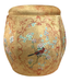 Pouf de Rangement Rond en Velours avec Couvercle Jaune Oiseaux D43xH43cm