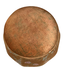 Velvet Storage Ottoman Round Pouffe Brown Taupe Birds Handmade D43xH43cm