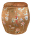 Velvet Storage Ottoman Round Pouffe Brown Taupe Birds Handmade D43xH43cm