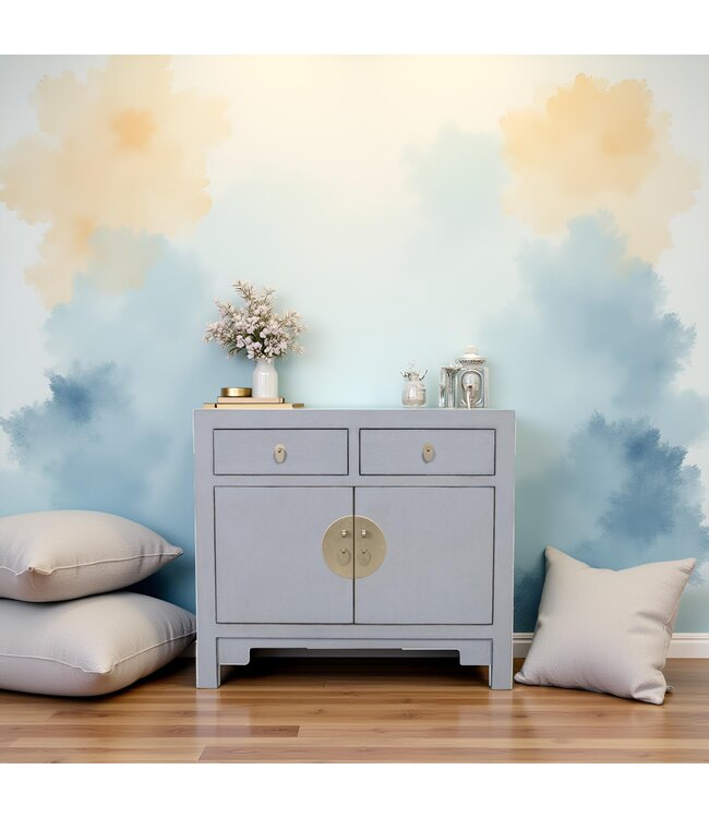 Chinese Kast Pastel Grijs - Orientique Collectie B90xD40xH80cm