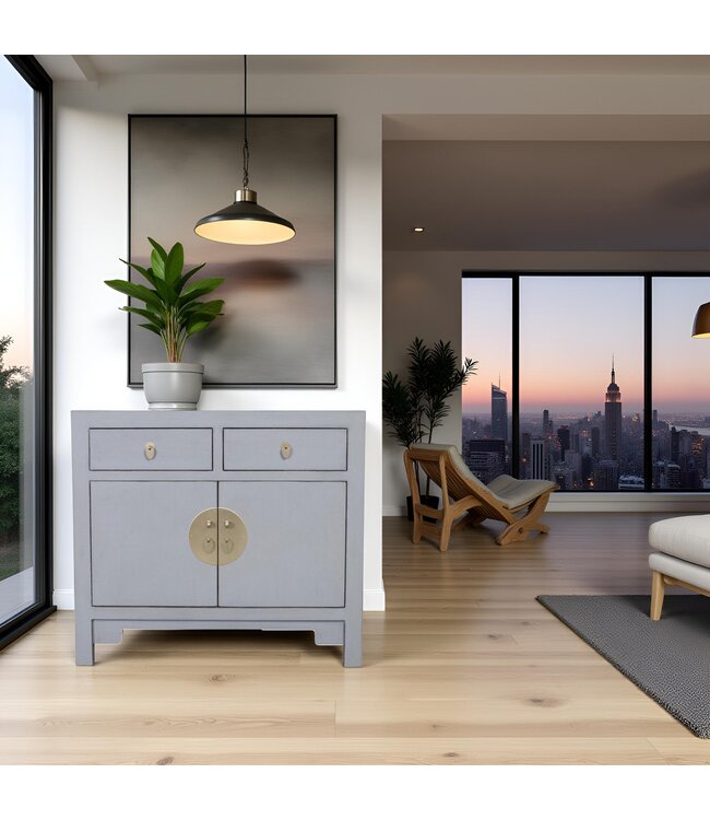 Chinese Kast Pastel Grijs - Orientique Collectie B90xD40xH80cm