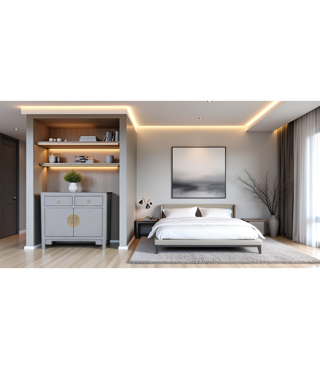Chinesischer Schrank Pastellgrau - Orientique Kollektion B90xT40xH80cm