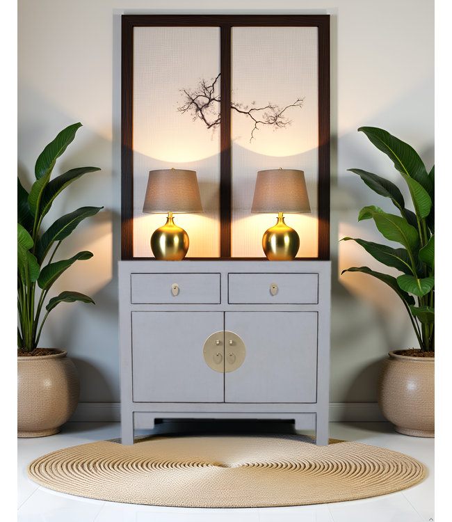 Armario Chino Gris Pastel - Orientique Colección An90xP40xAl80cm