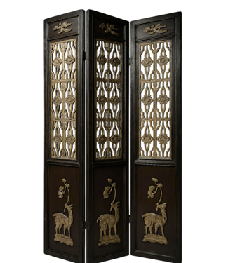 Fine Asianliving Antiek Chinees Kamerscherm Handgesneden B135xH237cm
