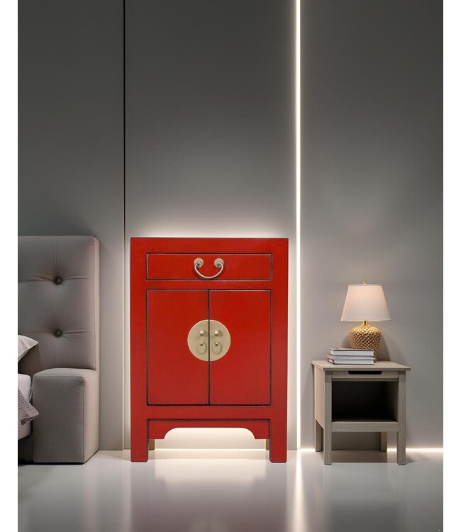 Chinesischer Nachttisch Lucky Rot - Orientique Kollektion B42xT35xH60cm