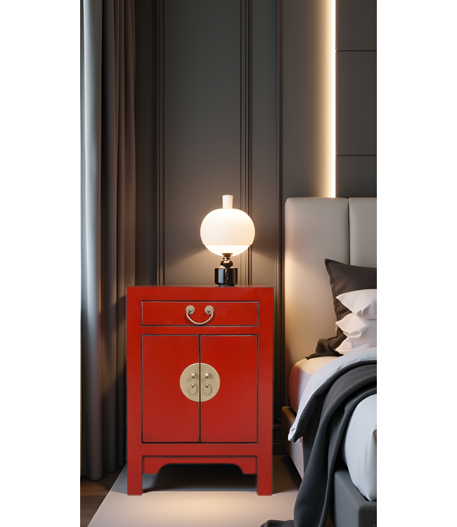Chinese Bedside Table Lucky Red - Orientique Collection W42xD35xH60cm