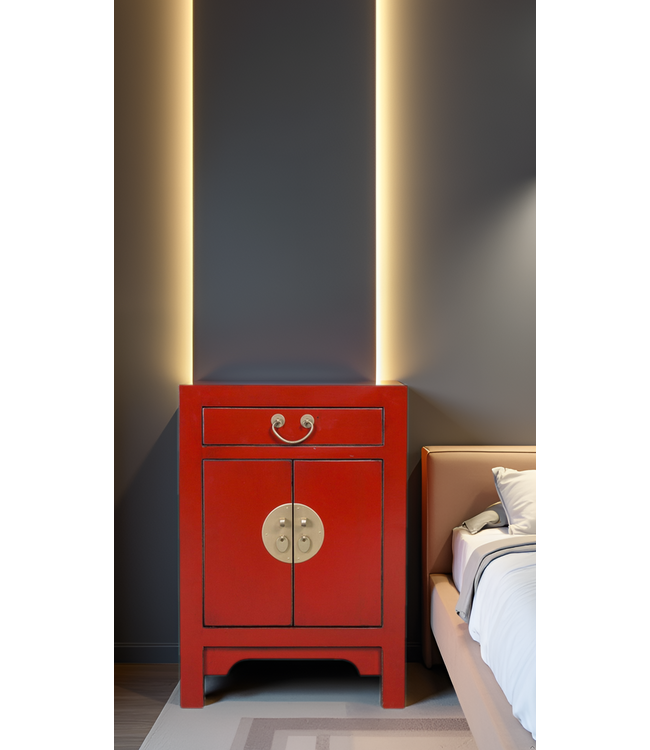 Chinese Bedside Table Lucky Red - Orientique Collection W42xD35xH60cm