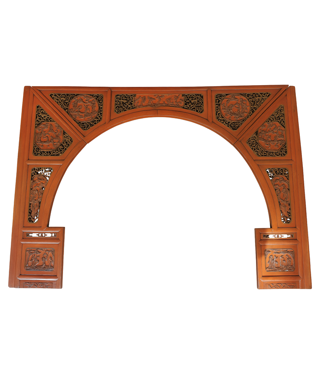 Antique Chinese Gate Handcarved 3-piece W195xH153cm