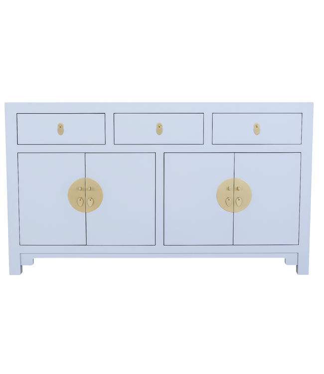 Buffet Chinois Gris Pastel - Orientique Collection L140xP35xH85cm