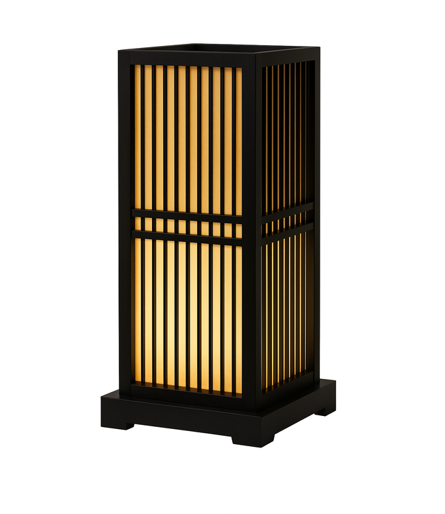 Japanese Table Lamp Shoji Black - Matsudo W20xD20xH41.5cm