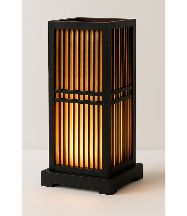 Japanese Table Lamp Shoji Black - Matsudo W20xD20xH41.5cm