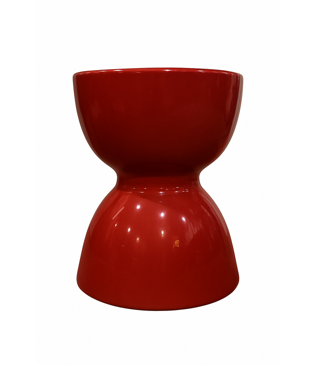 Sgabello in Ceramica Rosso Fatto a Mano - Vesta D33xA46cm