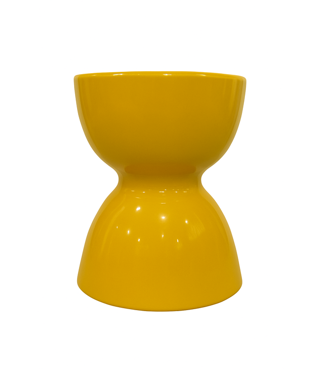 Sgabello in Ceramica Giallo Fatto a Mano - Mae D33xA46cm