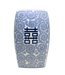 Sgabello In Ceramica Blu Bianco Double Happiness D33xH45cm