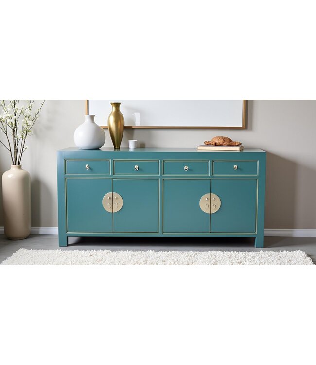 Credenza Cinese Blu Ottanio L180xP40xH85cm