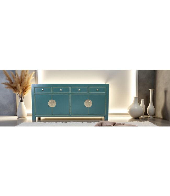 Credenza Cinese Blu Ottanio L180xP40xH85cm