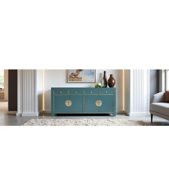 Chinese Dressoir Teal Blauw B180xD40xH85cm