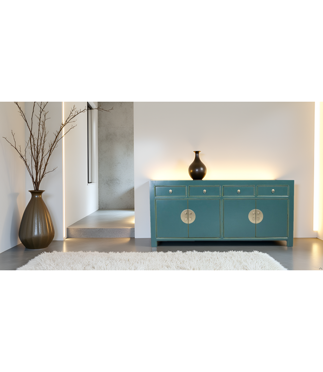 Buffet Chinois Bleu Sarcelle L180xP40xH85cm