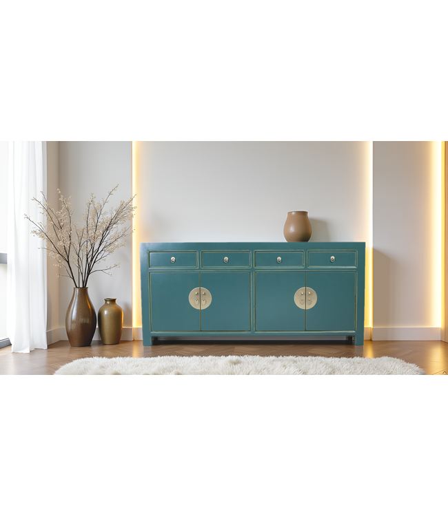 Chinese Dressoir Teal Blauw B180xD40xH85cm