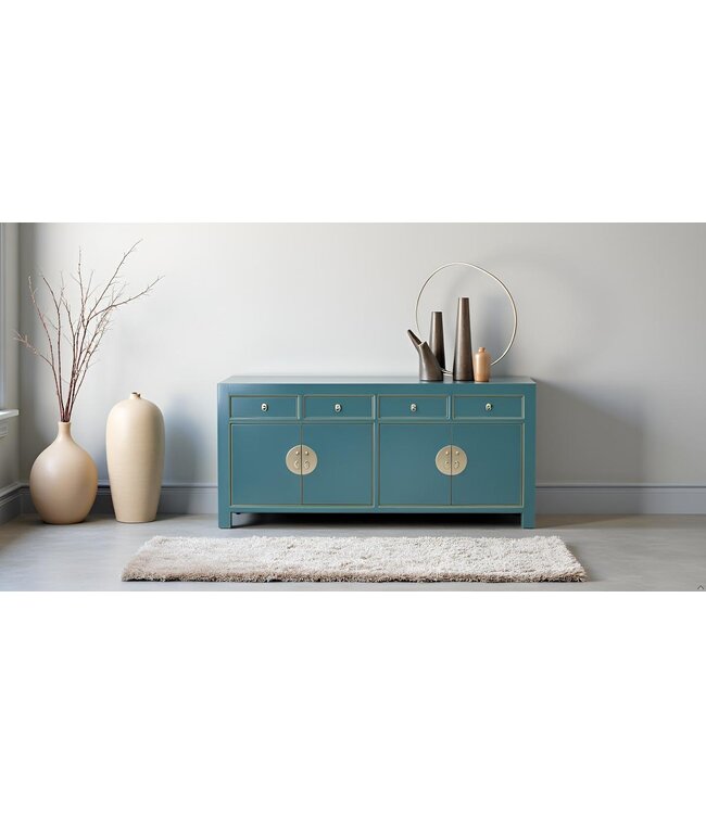 Credenza Cinese Blu Ottanio L180xP40xH85cm