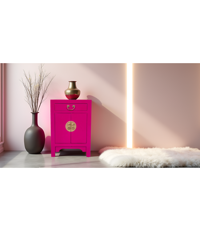 Chinesischer Nachttisch Fuchsia Royale - Orientique Kollektion B42xT35xH60cm
