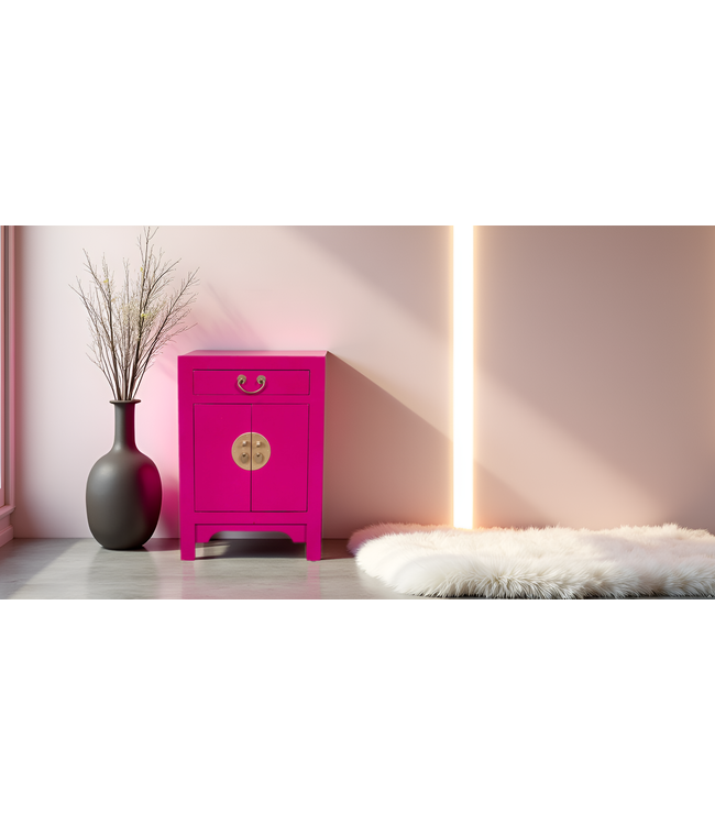 Comodino Cinese Fuchsia Royale - Orientique Collezione L42xP35xA60cm