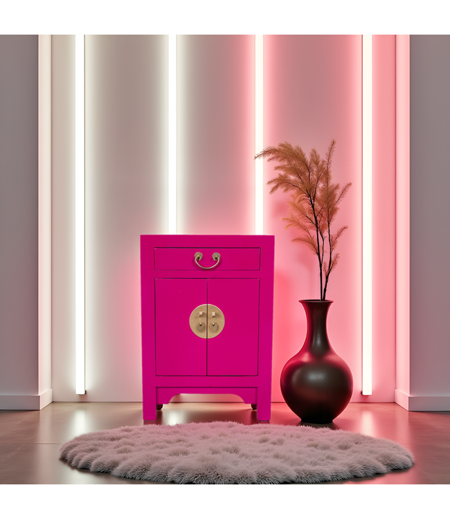 Chinese Bedside Table Fuchsia Royale - Orientique Collection W42xD35xH60cm