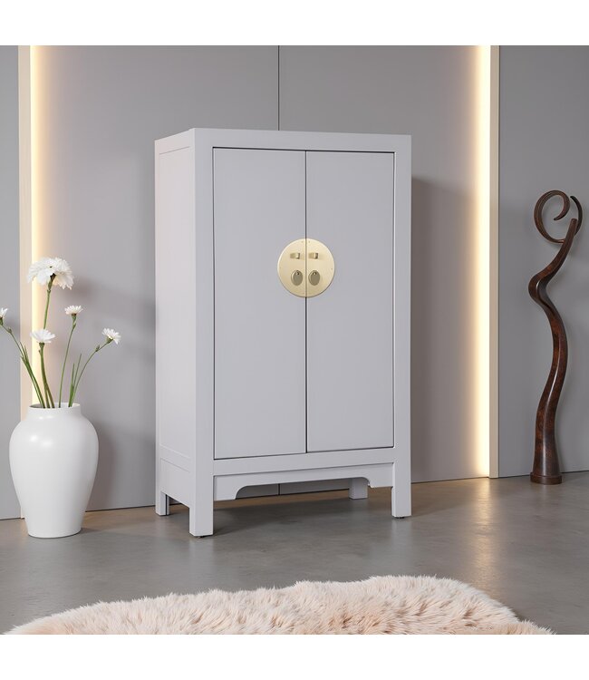 Armoire Chinoise Gris Pastel - Orientique Collection L70xP40xH120cm