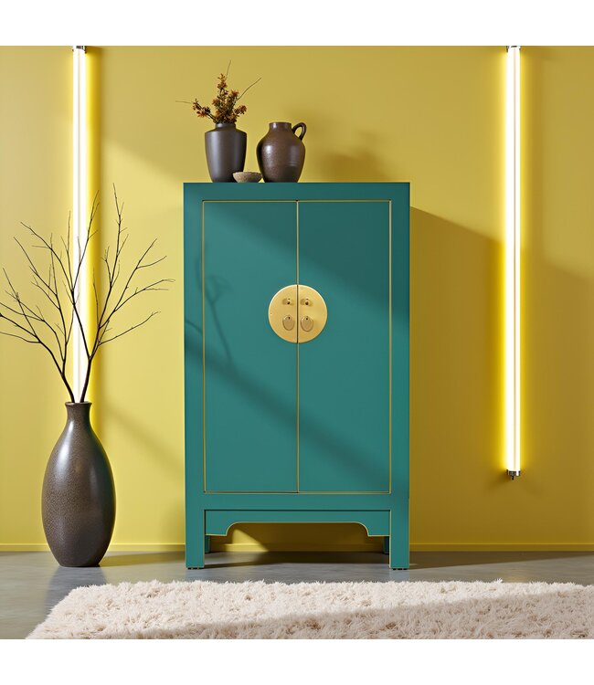 Chinese Kast Teal - Orientique Collectie B70xD40xH120cm
