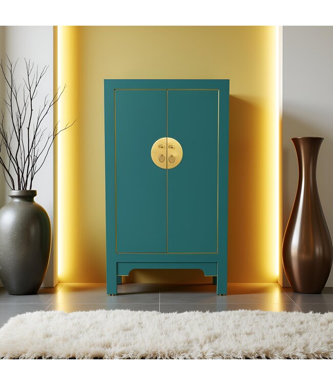 Chinese Kast Teal - Orientique Collectie B70xD40xH120cm