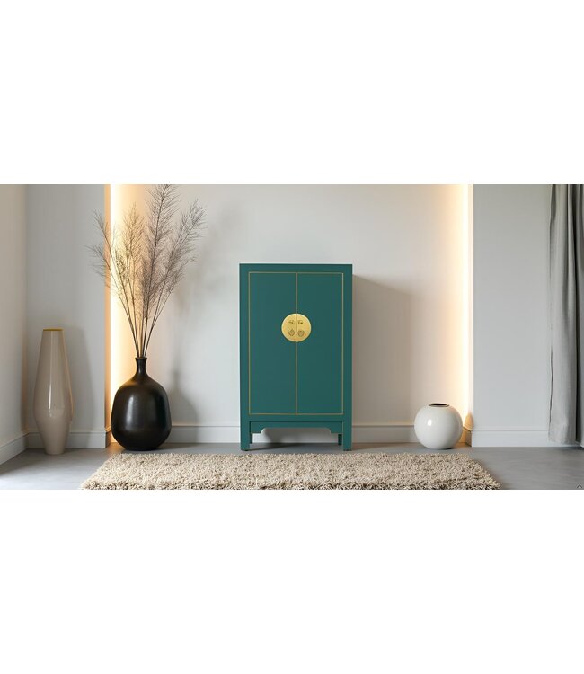 Chinese Kast Teal - Orientique Collectie B70xD40xH120cm