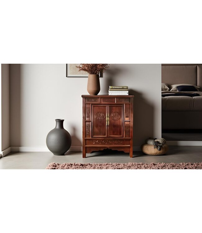 Antique Chinese Cabinet Handcarved W98xD69xH117cm