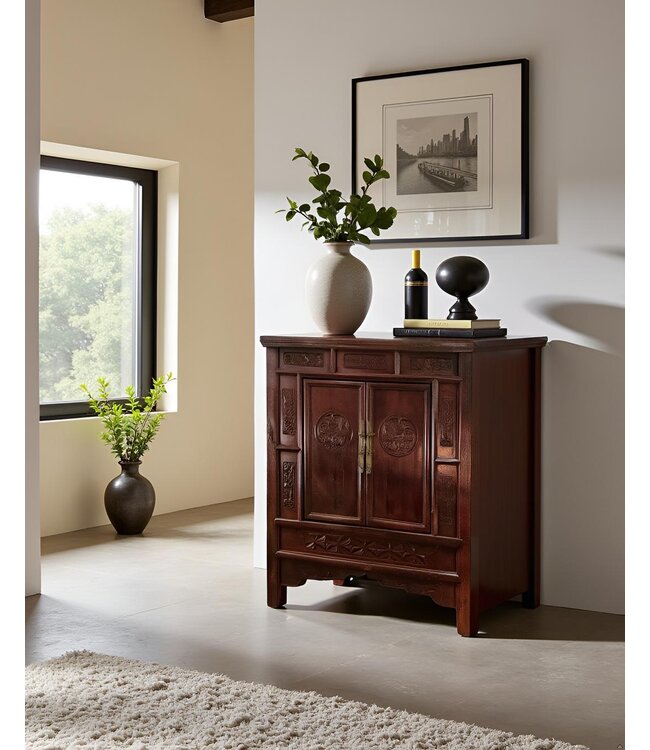 Armadio Antico Cinese Intagliato a Mano L98xP69xA117cm