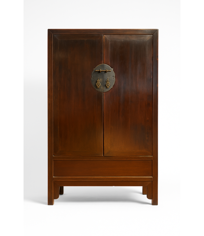 Armadio Nuziale Cinese Antico Marrone L97xP48xA164cm