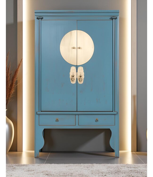 Armario de Bodas Chino Gris Azul Ártico - Orientique Colección An100xP55xAl175cm