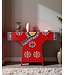 Chinesischer Kimono Schrank Handbemalt Rot  B120xT35xH87cm