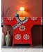 Mobile Kimono Cinese Dipinto A Mano Rosso L120xP35xA87cm