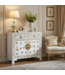 Chinese Kast Wit Vlinders Handbeschilderd - Orientique Collectie B90xD40xH80cm
