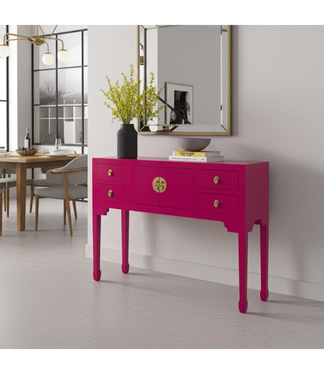 Chinese Sidetable Fuchsia Royale - Orientique Collectie B100xD26xH80cm