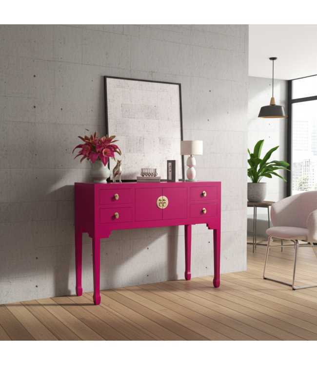 Chinesischer Konsolentisch Fuchsia Royale - Orientique Kollektion B100xT26xH80cm