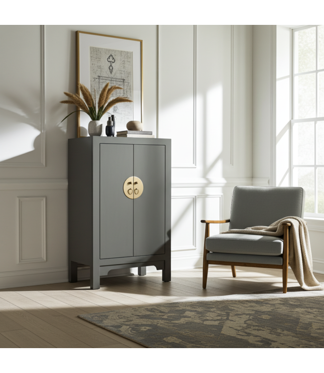Armadio Cinese Grigio Oliva - Orientique Collezione L70xP40xA120cm