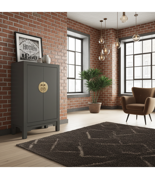 Armario Chino Gris Oliva - Orientique Colección An70xP40xAl120cm